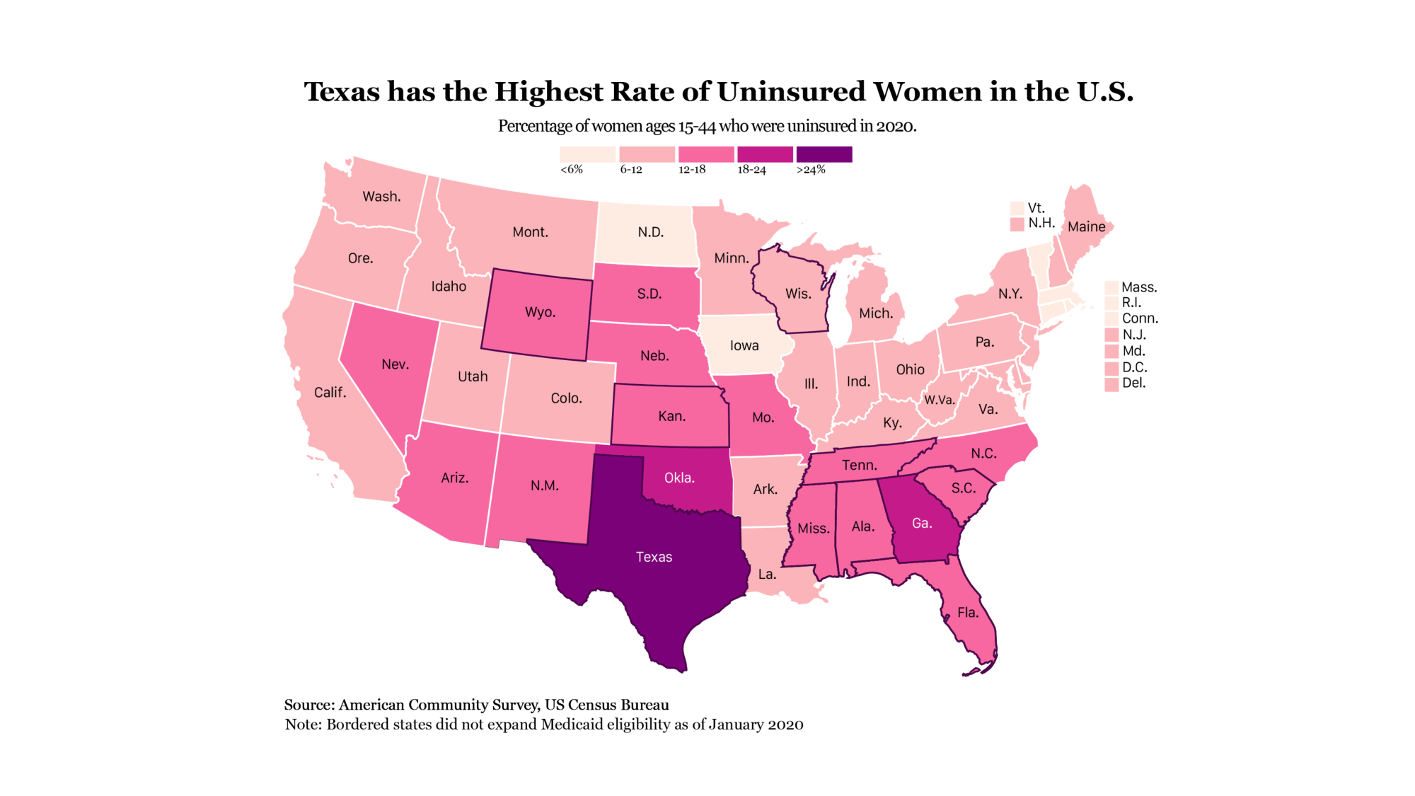 Ava Glazier’s final project focused on maternal mortality in the US. She highlighted how maternal mortality is highest in states with large Black populations, and that that disparity is only growing, along with rates of uninsured women.