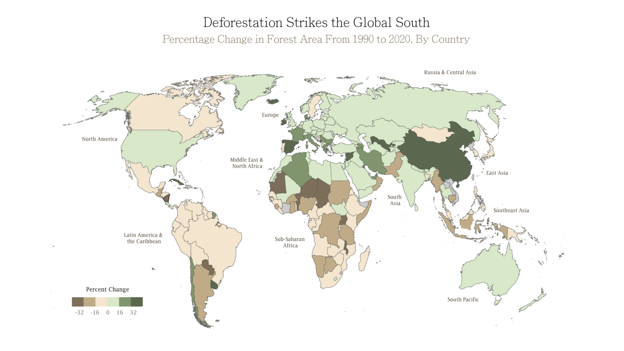 Duchan’s visualizations reveal how deforestation is tightly linked to population growth.